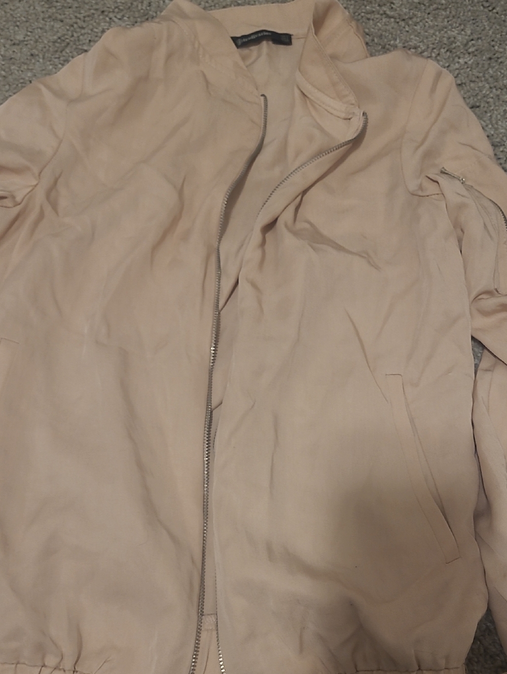 Stradivarius Beige Bomber Jacket